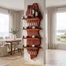 Eldrion Live Edge Solid Wood Floating Wine Shelf SPA295678 Mahogany - Timberustic Floating Wine Shelf
