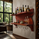 Eldrosen Live Edge Handcrafted Floating Wine Shelf SPA561894 Mahogany - Timberustic Floating Wine Shelf