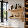 Eldrosen Live Edge Handcrafted Floating Wine Shelf SPA561894 Natural Oak - Timberustic Floating Wine Shelf