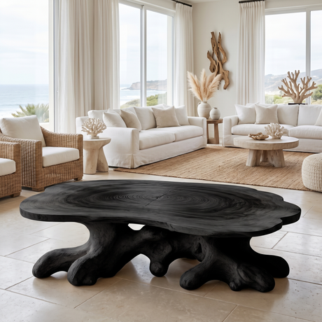 Elvarenne Handcrafted Solid Wood Coffee Table Black - Timberustic Coffee Table