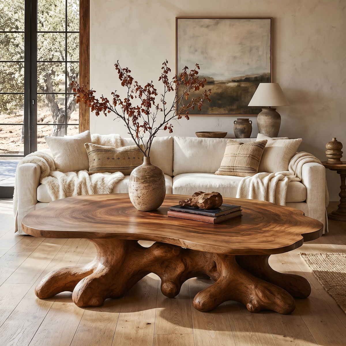 Elvarenne Handcrafted Solid Wood Coffee Table Brown - Timberustic Coffee Table