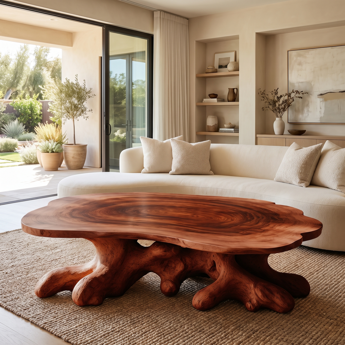Elvarenne Handcrafted Solid Wood Coffee Table Mahogany - Timberustic Coffee Table