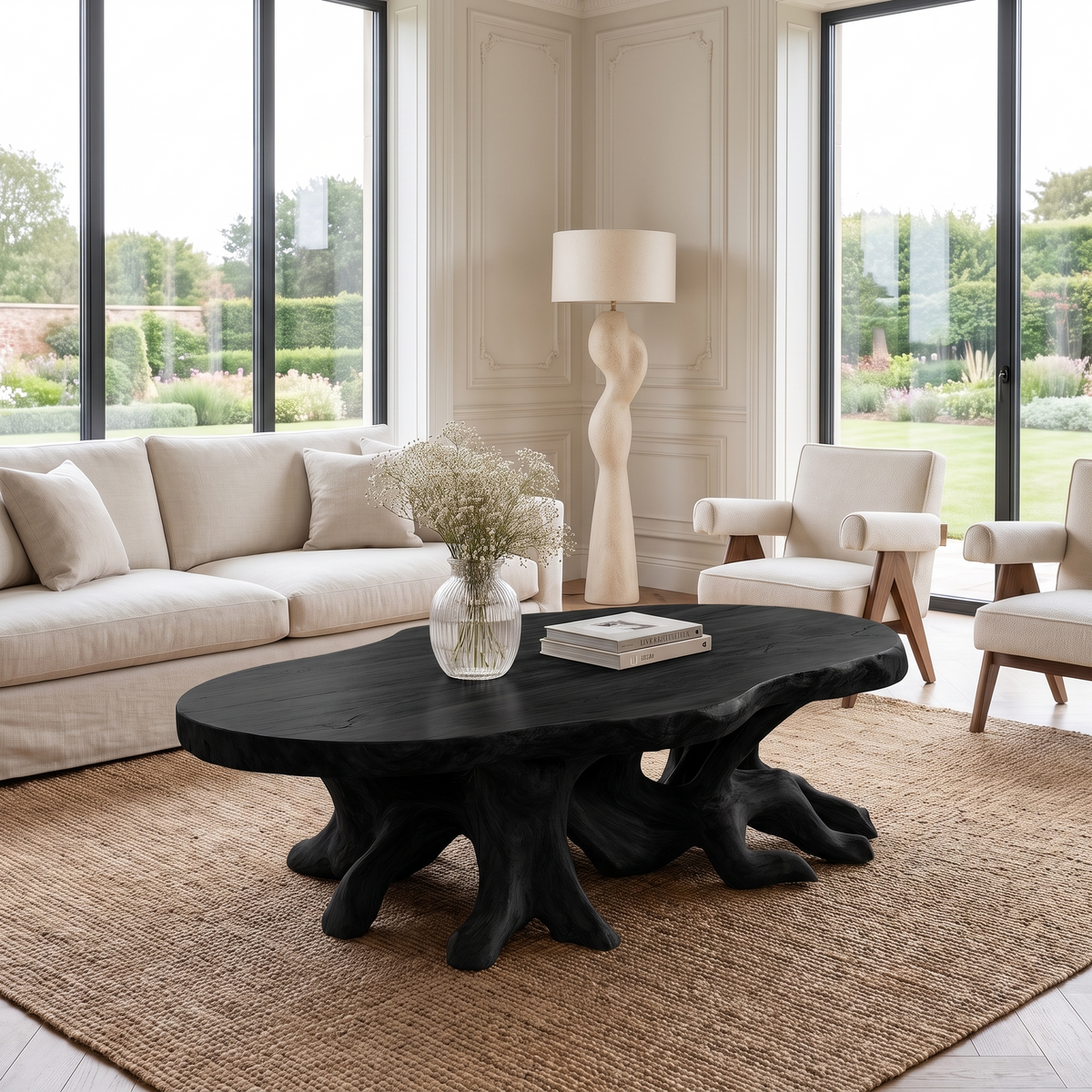 Elvaris Handcrafted Solid Wood Coffee Table Black - Timberustic Coffee Table