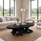 Elvaris Handcrafted Solid Wood Coffee Table Black - Timberustic Coffee Table