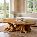 Elvaris Handcrafted Solid Wood Coffee Table Teak - Timberustic Coffee Table