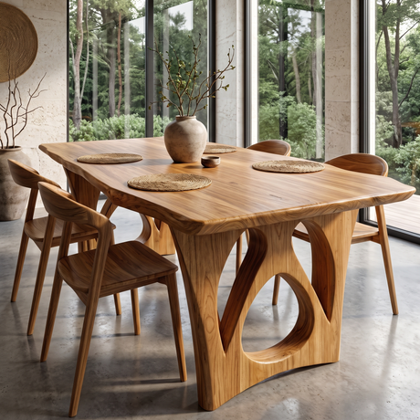 Elyndor Live Edge Solid Wood Dining Table Teak - Timberustic Dining Table