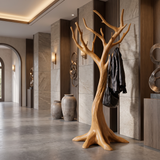 Frosthaven Sculpted Solid Wood Tree Coat Rack Teak - Timberustic Tree Coat Rack