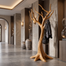 Frosthaven Sculpted Solid Wood Tree Coat Rack Teak - Timberustic Tree Coat Rack