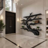 Ironbark Handcrafted Solid Wood Floating Tree Bookshelf Black - Timberustic Floating Tree Bookshelf