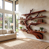 Ironbark Handcrafted Solid Wood Floating Tree Bookshelf Mahogany - Timberustic Floating Tree Bookshelf