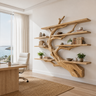 Ironbark Handcrafted Solid Wood Floating Tree Bookshelf Natural Oak - Timberustic Floating Tree Bookshelf