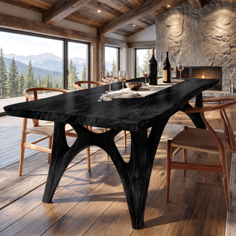 Kaelith Live Edge Solid Wood Dining Table Black - Timberustic Dining Table