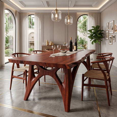 Kaelith Live Edge Solid Wood Dining Table Mahogany - Timberustic Dining Table