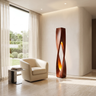Kaelith Sculpted Integrated LED Wood Floor Lamp Mahogany - Timberustic Floor Lamp
