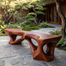 Kaelthorn Sculpted Solid Wood Outdoor Bench Mahogany - Timberustic Bench