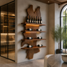 Kaelvorn Live Edge Solid Wood Floating Wine Shelf SPA825782 Brown - Timberustic Floating Wine Shelf