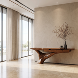 Kaelvorn Solid Wood Sculpted Console Table Brown - Timberustic Console Table