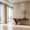 Kaelvorn Solid Wood Sculpted Console Table Brown - Timberustic Console Table