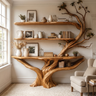 Kavion Sculpted Solid Wood Console Table with Shelves Teak - Timberustic Console Table with Shelves
