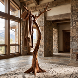 Lunareth Sculpted Solid Wood Tree Coat Rack Brown - Timberustic Tree Coat Rack