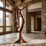 Lunareth Sculpted Solid Wood Tree Coat Rack Brown - Timberustic Tree Coat Rack
