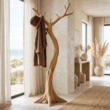 Lunareth Sculpted Solid Wood Tree Coat Rack Natural Oak - Timberustic Tree Coat Rack