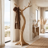 Lunareth Sculpted Solid Wood Tree Coat Rack Natural Oak - Timberustic Tree Coat Rack