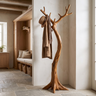 Lunareth Sculpted Solid Wood Tree Coat Rack Teak - Timberustic Tree Coat Rack