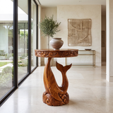 Maravyn Handcrafted Solid Wood Pedestal Stand Brown - Timberustic Pedestal Stand