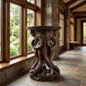 Morvessa Handcrafted Octopus Pedestal Stand Dark Walnut - Timberustic Pedestal Stand