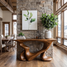 Mythrion Sculpted Solid Wood Console Table Brown - Timberustic Console Table