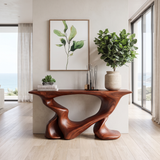 Mythrion Sculpted Solid Wood Console Table Mahogany - Timberustic Console Table