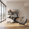 Nerithra Sculpted Solid Wood Console Table with Shelves Black - Timberustic Console Table with Shelves