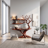 Nerithra Sculpted Solid Wood Console Table with Shelves Mahogany - Timberustic Console Table with Shelves