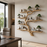 Nightbloom Handcrafted Solid Wood Floating Tree Bookshelf Natural Oak - Timberustic Floating Tree Bookshelf