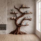 Nightbriar Handcrafted Solid Wood Tree Bookshelf Dark Walnut - Timberustic Tree Bookshelf