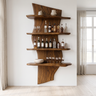 Norvayne Live Edge Solid Wood Floating Wine Shelf SPA290556 Brown - Timberustic Floating Wine Shelf