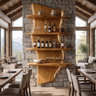 Norvayne Live Edge Solid Wood Floating Wine Shelf SPA290556 Teak - Timberustic Floating Wine Shelf