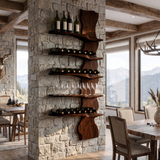 Norveth Live Edge Solid Wood Floating Wine Shelf SPA395873 Dark Walnut - Timberustic Floating Wine Shelf