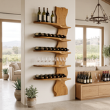 Norveth Live Edge Solid Wood Floating Wine Shelf SPA395873 Teak - Timberustic Floating Wine Shelf