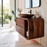 Norveth Sculpted Solid Wood Floating Bathroom Vanity with Drawers SPA548910 Dark Walnut - Timberustic Floating Bathroom Vanity With Drawers