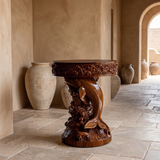 Noryth Handcrafted Solid Wood Pedestal Stand Dark Walnut - Timberustic Pedestal Stand