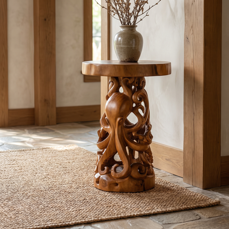 Nythorin Handcrafted Octopus Pedestal Stand Brown - Timberustic Pedestal Stand