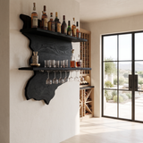 Oakmere Live Edge Solid Wood Floating Wine Shelf SPA912481 Black - Timberustic Floating Wine Shelf