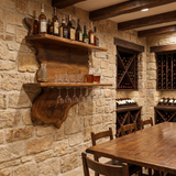 Oakmere Live Edge Solid Wood Floating Wine Shelf SPA912481 Brown - Timberustic Floating Wine Shelf