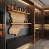 Oakmere Live Edge Solid Wood Floating Wine Shelf SPA912481 Natural Oak - Timberustic Floating Wine Shelf