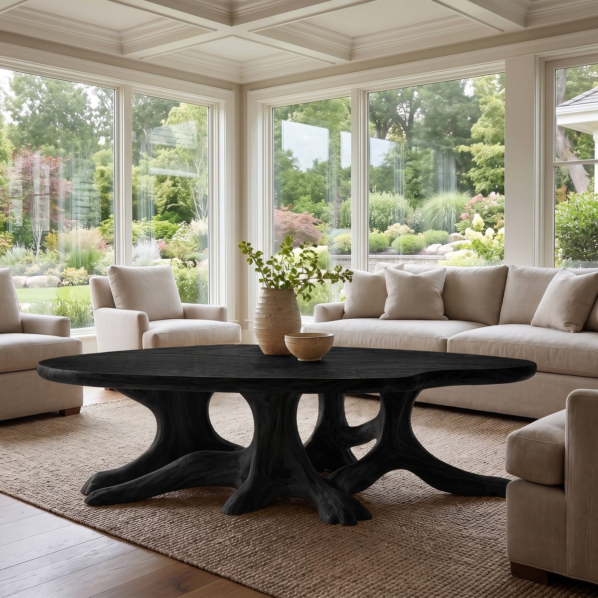 Olivareth Handcrafted Solid Wood Coffee Table Black - Timberustic Coffee Table