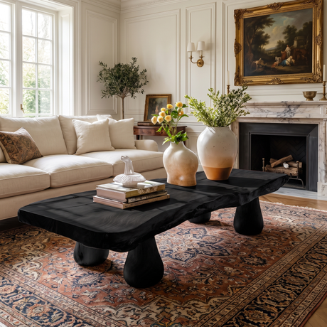 Organic Modern Solid Wood Coffee Table Black - TimbeRustic Coffee Table