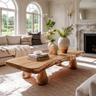 Organic Modern Solid Wood Coffee Table Natural Oak - TimbeRustic Coffee Table
