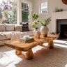 Organic Modern Solid Wood Coffee Table Teak - TimbeRustic Coffee Table